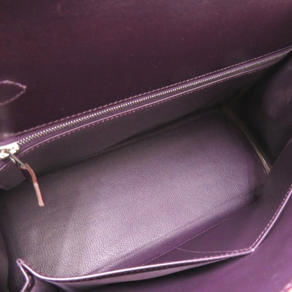 美品 ケリー32 内縫い ヴィブラート ハンドバッグ ヴィブラート/ボックスカーフ レザン J刻印 0162【中古】 レディース