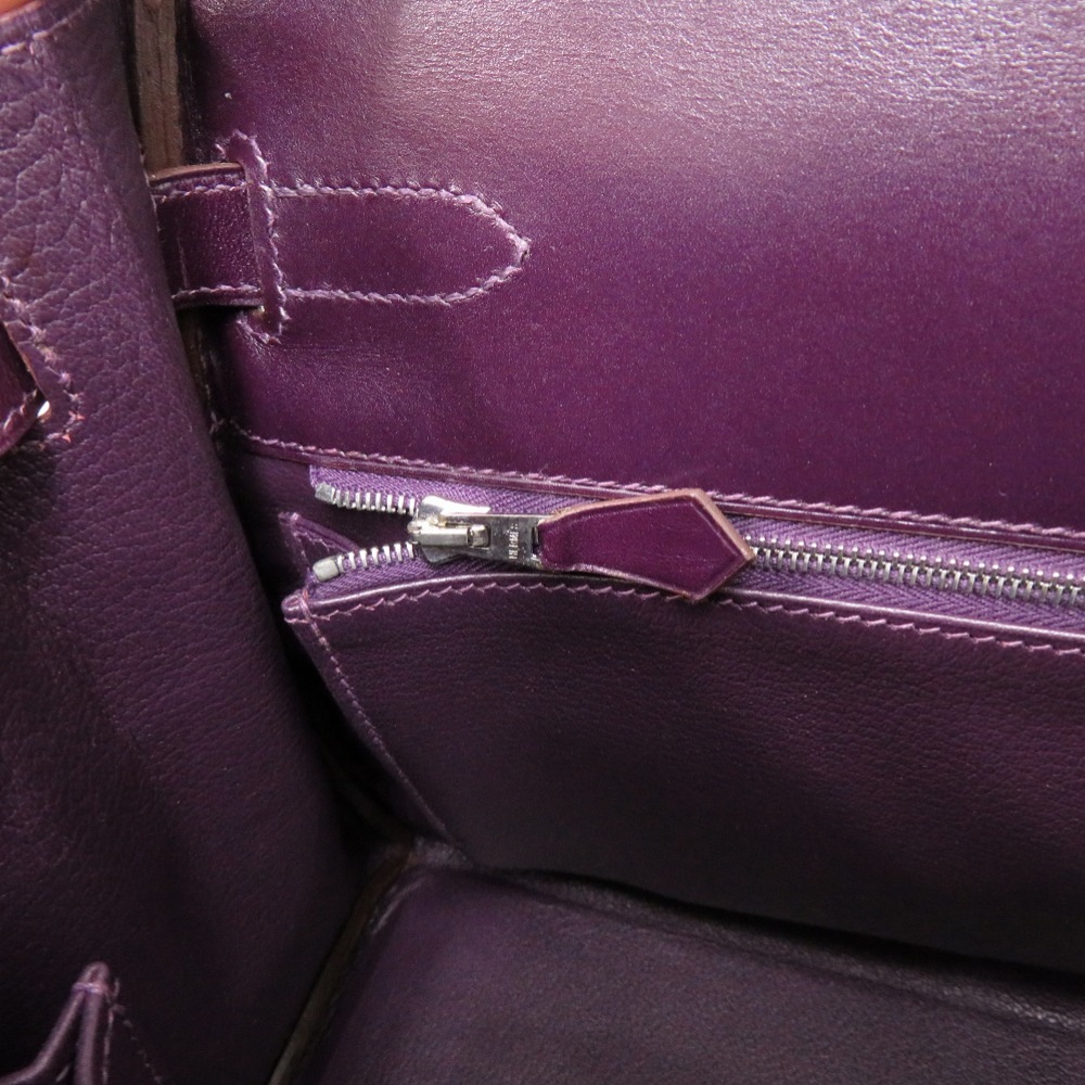 美品 ケリー32 内縫い ヴィブラート ハンドバッグ ヴィブラート/ボックスカーフ レザン J刻印 0162【中古】 レディース