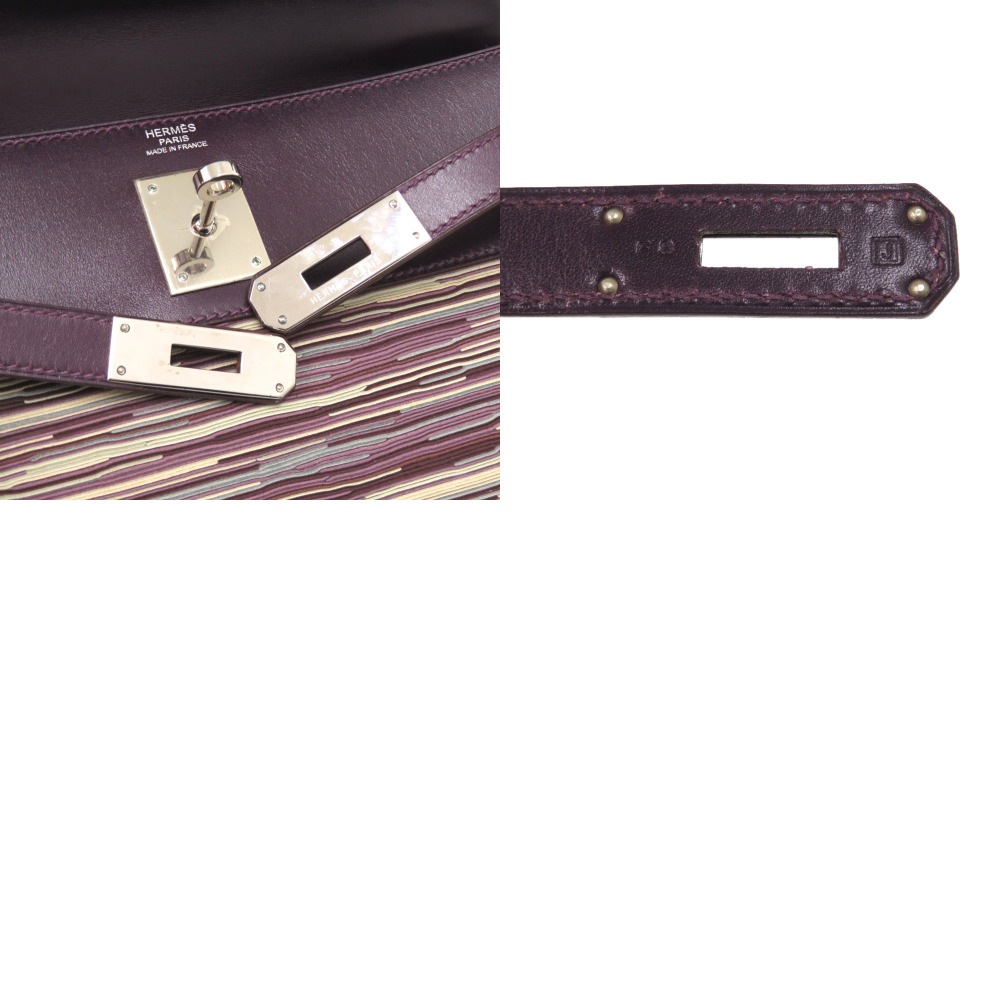 美品 ケリー32 内縫い ヴィブラート ハンドバッグ ヴィブラート/ボックスカーフ レザン J刻印 0162【中古】 レディース