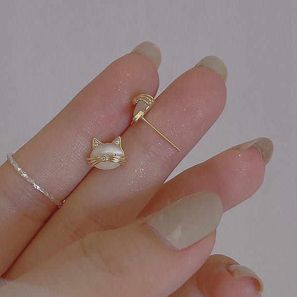 N638 / カスタムボールペン 猫ちゃんビーズ 天然石 ピンクオパール N638 / カスタムボールペン 猫ちゃんビーズ 天然石 ピンクオパール