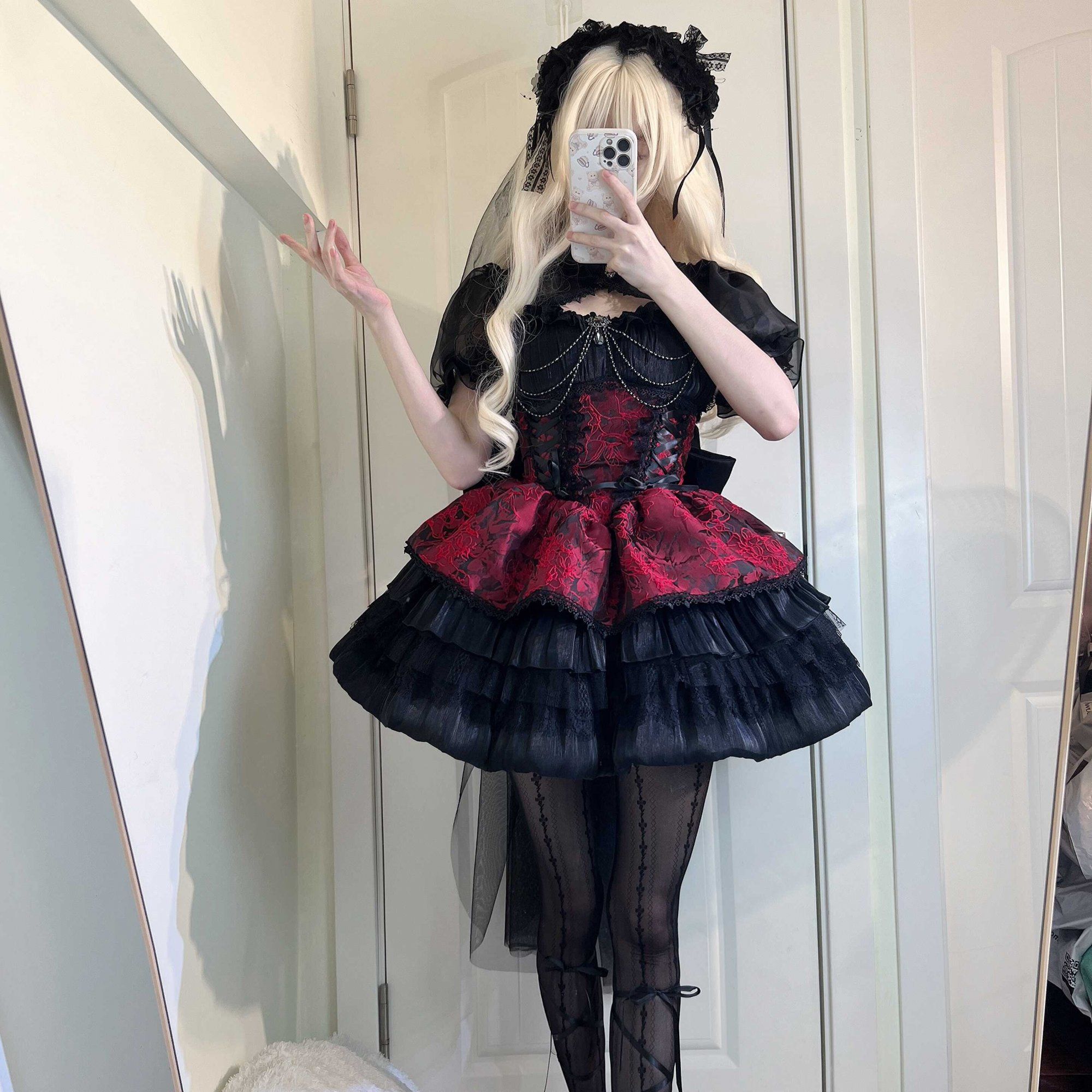 コスプレドレス Lolita 洋服 ダーク系 jsk キャミソールワンピース 韓国 花嫁 茶会
