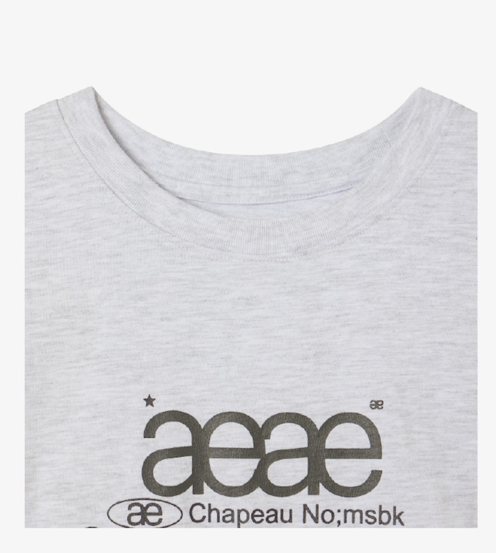 【aeae】 WEB LOGO CROP T-SHIRTS : LIGHT GREY 【aeae】 WEB LOGO CROP T-SHIRTS : LIGHT GREY