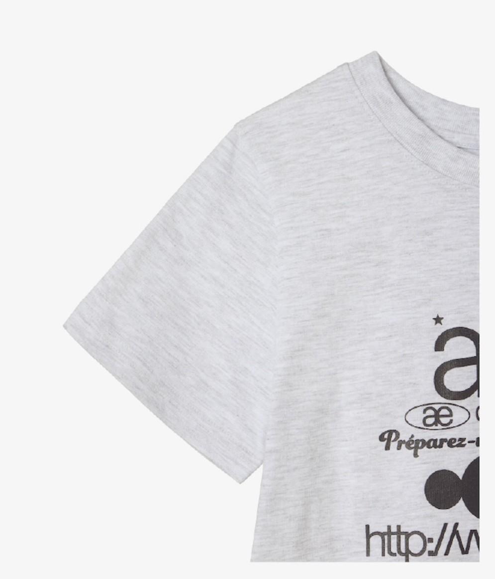 【aeae】 WEB LOGO CROP T-SHIRTS : LIGHT GREY 【aeae】 WEB LOGO CROP T-SHIRTS : LIGHT GREY