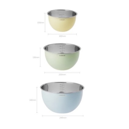 Lock n Lock ステンカラーミキシングボウル3P / キッチン用品 / 調理道具 / ミキシ