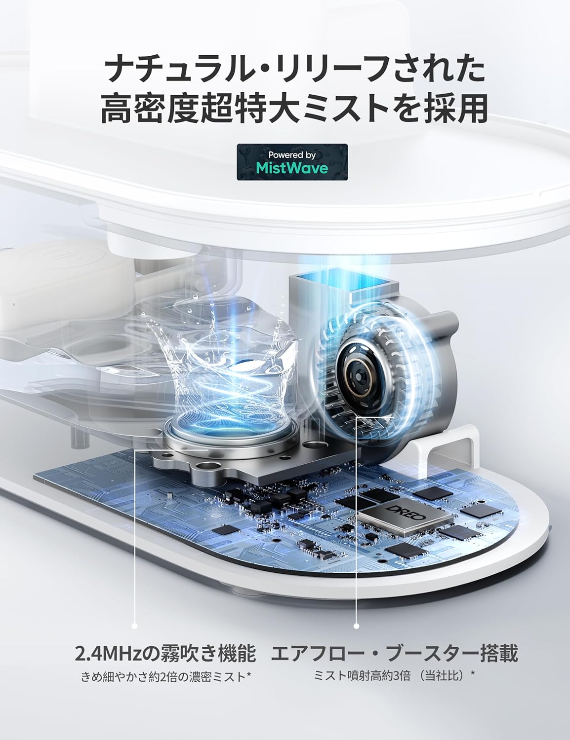 Dreo 加湿器4L クールミストトップフィル加湿器加湿器付き LED ディスプレイ乾燥防止静かなスリープモード