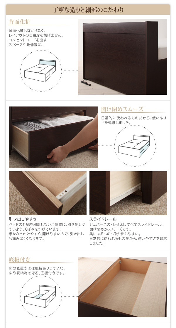[組立設置料込み]コンセント付き チェストベッド [Spass]シュパース [ベッドフレームのみ/マットレスなし] シングル [フレーム色]ナチュラル