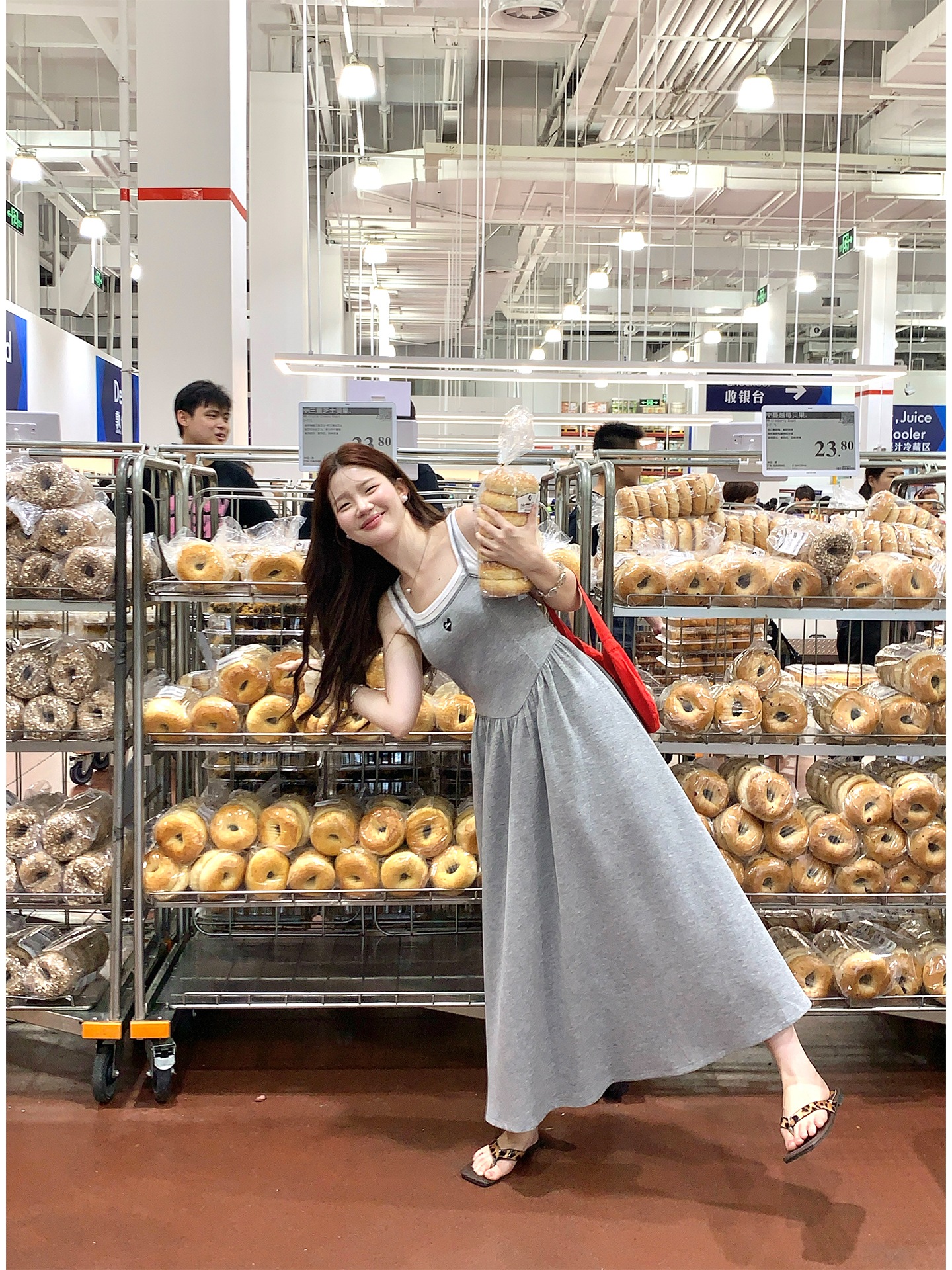 韓国系 偽2件 チョッキ着 つり革 ワンピース 女 じゅんしょく 休暇を過ごす Tシャツ ロングスカート