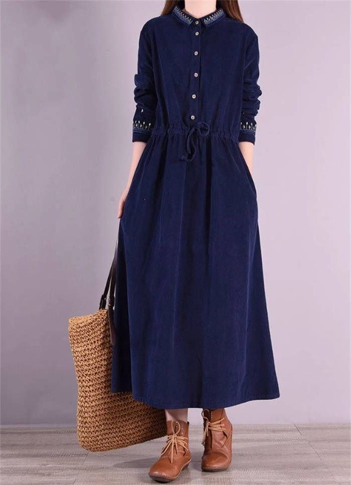 即納 コーデュロイ ワンピース レディース 刺繍 ロング 長袖 コーデュロイワンピース ゆったり 着痩せ ウエストリボン 秋冬 レトロ きれいめ 通勤 オフィス エレガント 着回し 大人 カジュアル 即納 コーデュロイ ワンピース レディース 刺繍 ロング 長袖 コーデュロイワンピース ゆったり 着痩せ ウエストリボン 秋冬 レトロ きれいめ 通勤 オフィス エレガント 着回し 大人 カジュアル