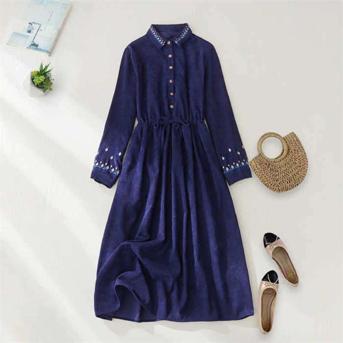 即納 コーデュロイ ワンピース レディース 刺繍 ロング 長袖 コーデュロイワンピース ゆったり 着痩せ ウエストリボン 秋冬 レトロ きれいめ 通勤 オフィス エレガント 着回し 大人 カジュアル 即納 コーデュロイ ワンピース レディース 刺繍 ロング 長袖 コーデュロイワンピース ゆったり 着痩せ ウエストリボン 秋冬 レトロ きれいめ 通勤 オフィス エレガント 着回し 大人 カジュアル