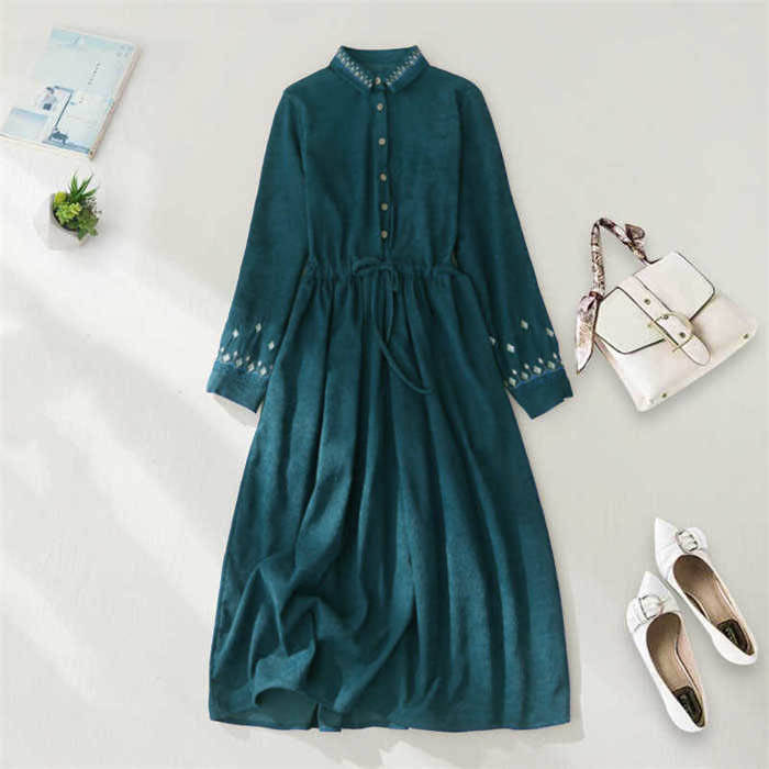 即納 コーデュロイ ワンピース レディース 刺繍 ロング 長袖 コーデュロイワンピース ゆったり 着痩せ ウエストリボン 秋冬 レトロ きれいめ 通勤 オフィス エレガント 着回し 大人 カジュアル 即納 コーデュロイ ワンピース レディース 刺繍 ロング 長袖 コーデュロイワンピース ゆったり 着痩せ ウエストリボン 秋冬 レトロ きれいめ 通勤 オフィス エレガント 着回し 大人 カジュアル