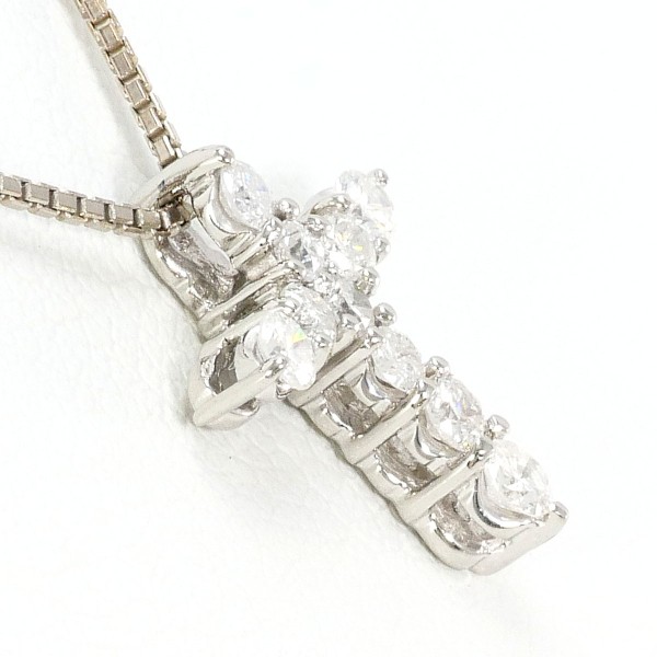 PT900 プラチナ K18WG ネックレス ダイヤ 0.30 約40cm ジュエリー 中古 PT900 プラチナ K18WG ネックレス ダイヤ 0.30 約40cm ジュエリー 中古