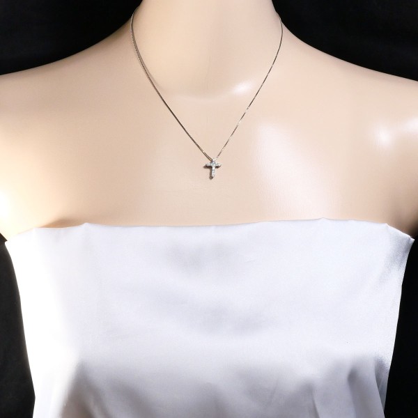 PT900 プラチナ K18WG ネックレス ダイヤ 0.30 約40cm ジュエリー 中古 PT900 プラチナ K18WG ネックレス ダイヤ 0.30 約40cm ジュエリー 中古