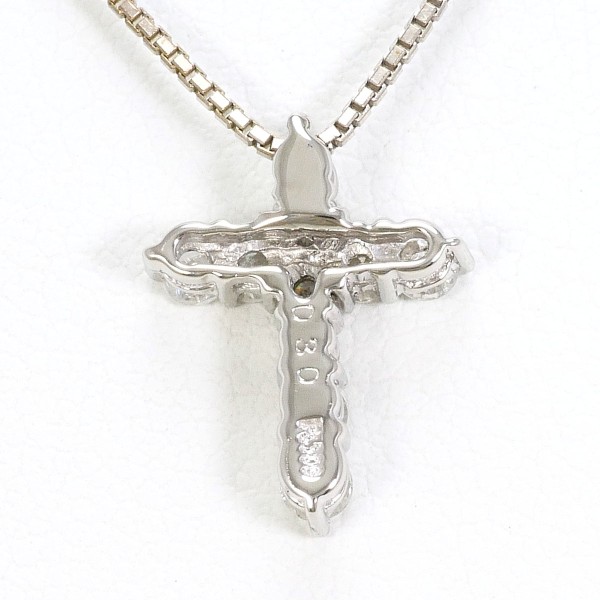 PT900 プラチナ K18WG ネックレス ダイヤ 0.30 約40cm ジュエリー 中古 PT900 プラチナ K18WG ネックレス ダイヤ 0.30 約40cm ジュエリー 中古