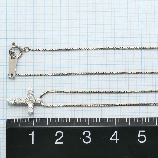 PT900 プラチナ K18WG ネックレス ダイヤ 0.30 約40cm ジュエリー 中古 PT900 プラチナ K18WG ネックレス ダイヤ 0.30 約40cm ジュエリー 中古