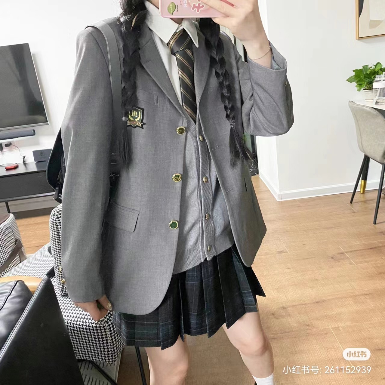 秋冬太いmmの女性用大きいサイズコート本草中jk制服ブレザー女性用オリジナルカレッジ風学生服