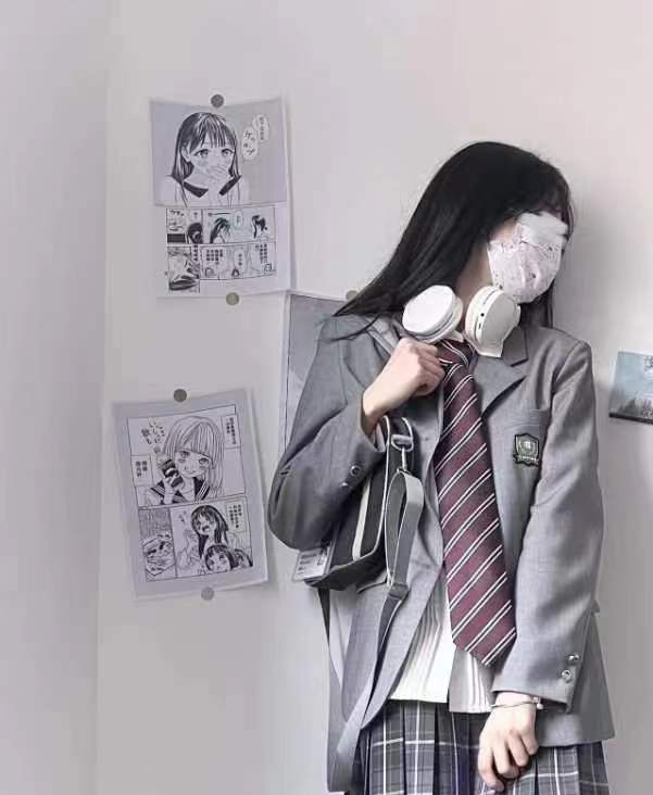 秋冬太いmmの女性用大きいサイズコート本草中jk制服ブレザー女性用オリジナルカレッジ風学生服