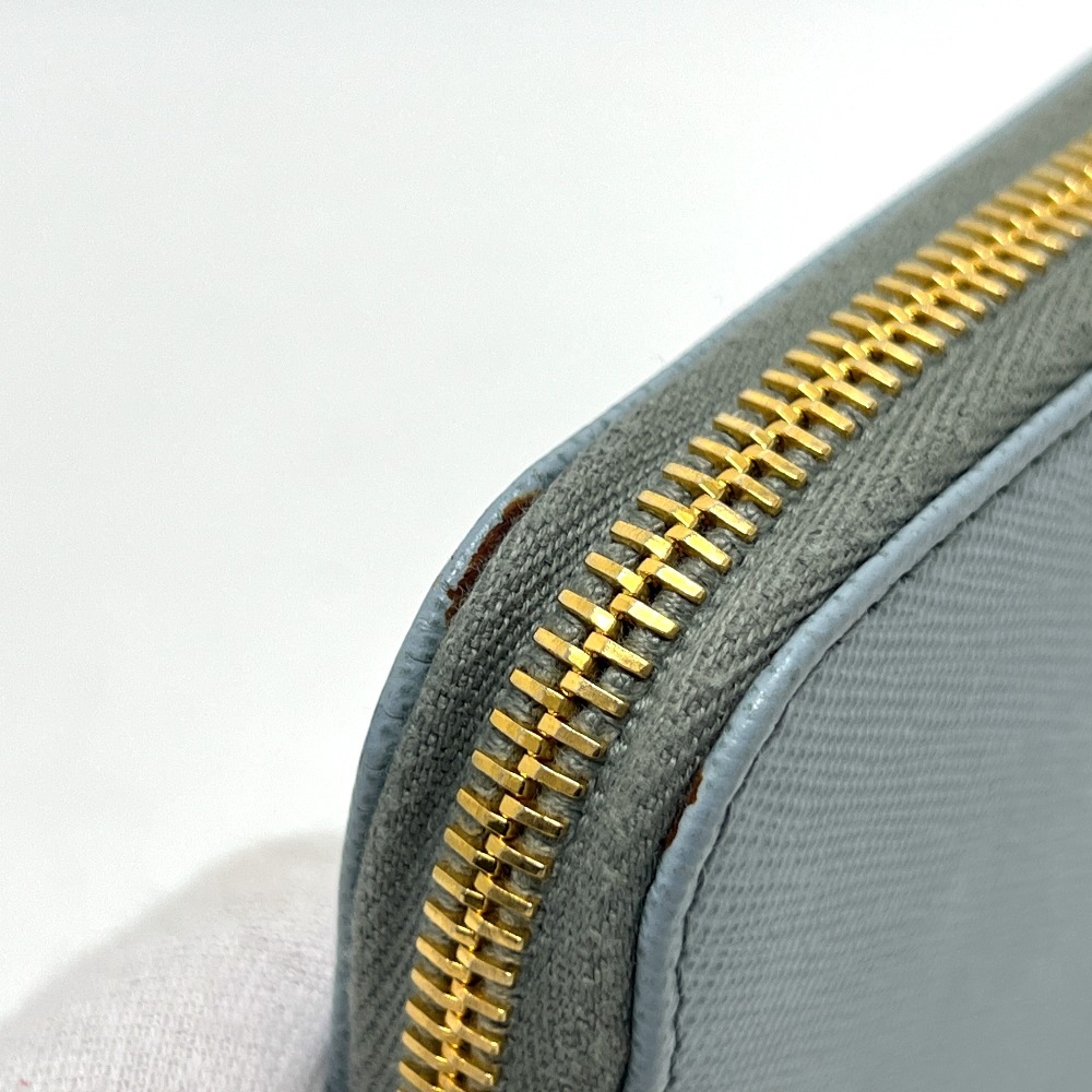 長財布 1M0506 ロゴ ラウンドファスナー 長財布 財布 ウォレット サフィアーノレザ- ブルー 長財布 1M0506 ロゴ ラウンドファスナー 長財布 財布 ウォレット サフィアーノレザ- ブルー