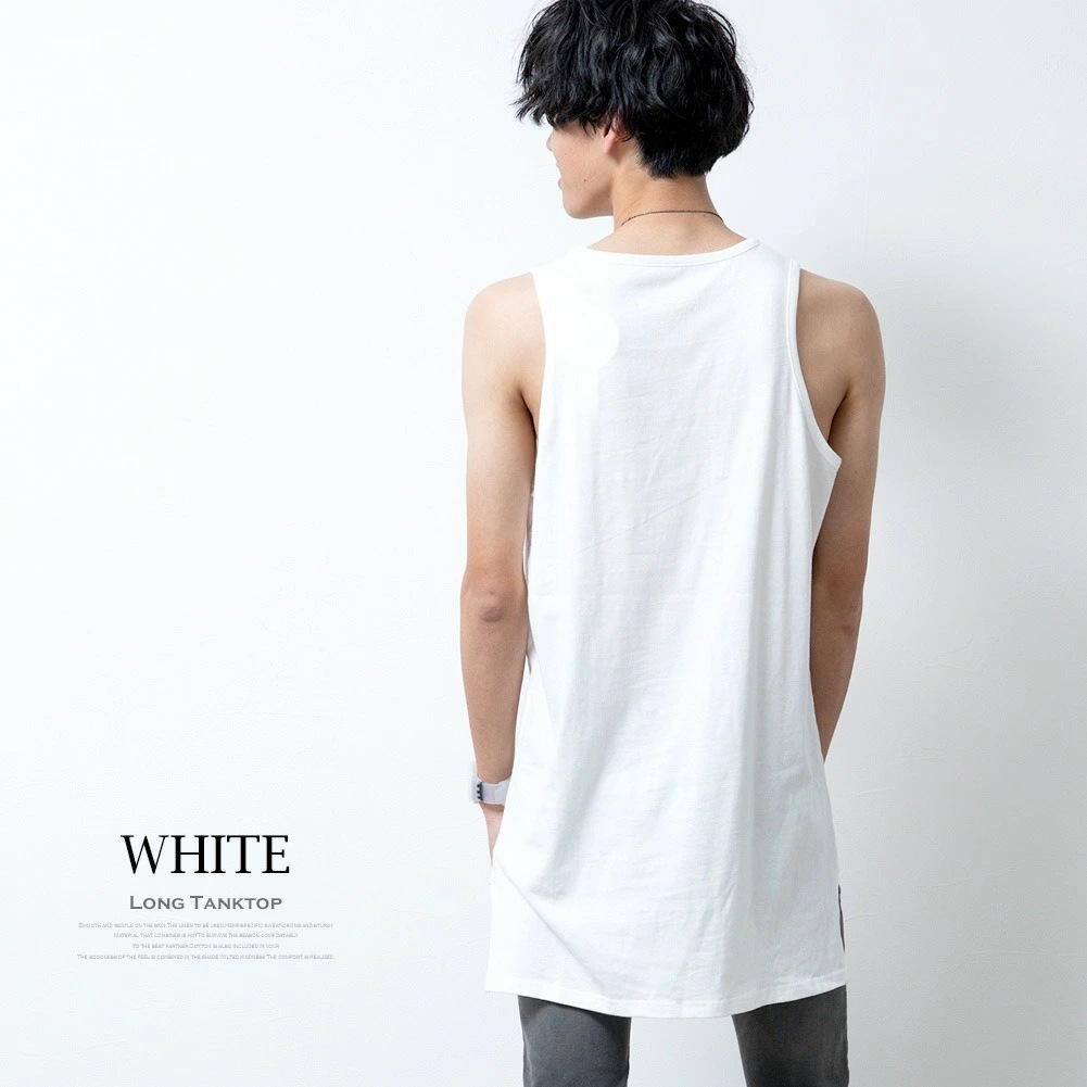 重ね着 クルーネック 夏 ロングタンクトップ 綿100 ロング丈 ノースリーブ ロング丈 メンズ タンクトップ おしゃれ Nek 62 全2色 インナー タンクトップ 世界の Vivalafocaccia Com