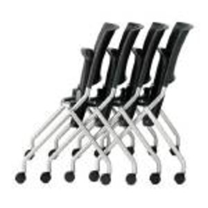 ジョインテックス 会議イス FJC-K5A ブルー 肘付