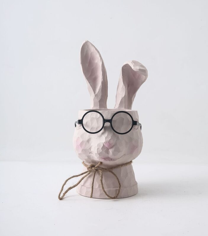 ウサギ型 多肉植物向けの植木鉢オブジェ