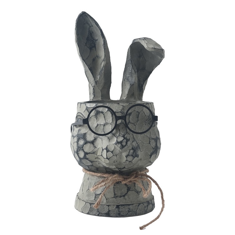 ウサギ型 多肉植物向けの植木鉢オブジェ