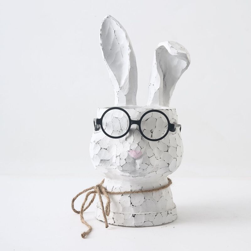 ウサギ型 多肉植物向けの植木鉢オブジェ