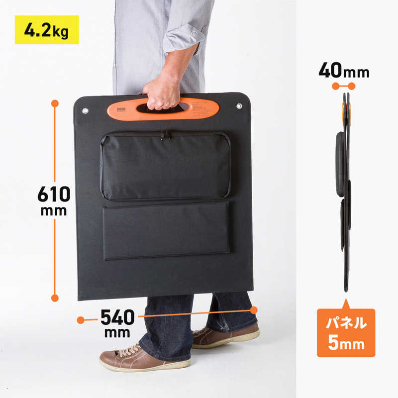 サンワサプライ　ポータブルソーラーパネル（100W）　BTL-SP1