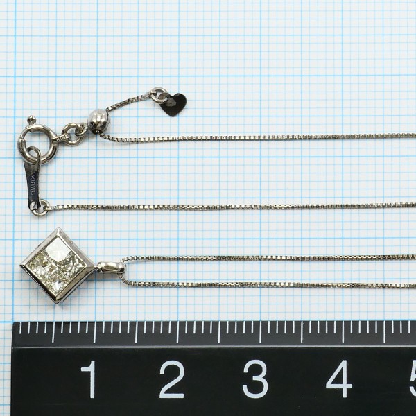 K18 18金 WG ネックレス イエローダイヤ 0.50 中古 K18 18金 WG ネックレス イエローダイヤ 0.50 中古