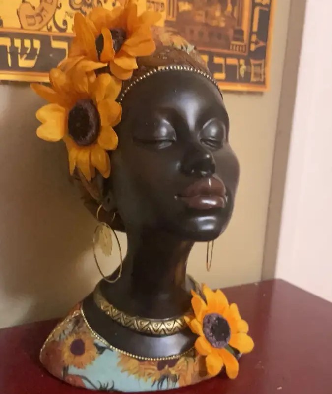 オブジェ 胸像風 アフリカ エスニック ひまわり 装飾 エレガント おしゃれ かわいい インテリア 置物 オーナメント プレゼント 4-7 オブジェ 胸像風 アフリカ エスニック ひまわり 装飾 エレガント おしゃれ かわいい インテリア 置物 オーナメント プレゼント 4-7