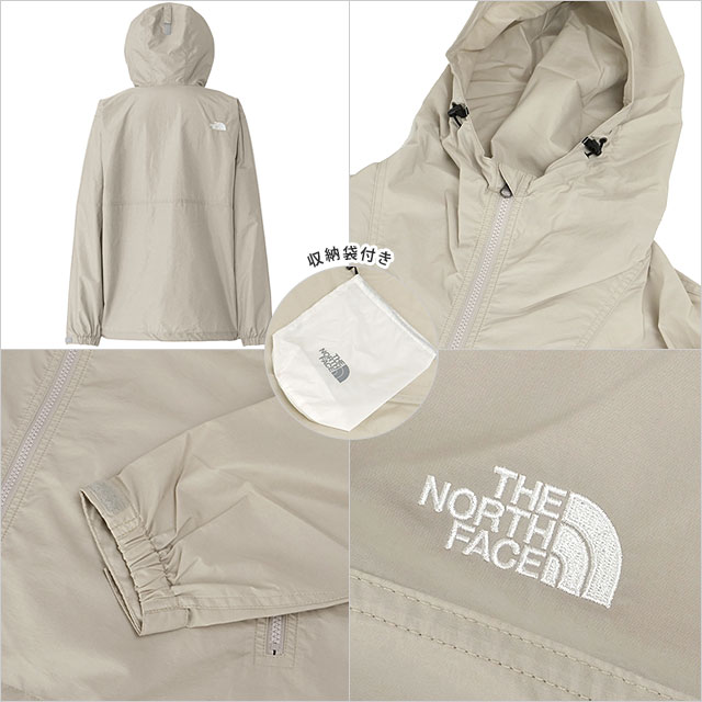 コンパクトジャケット [NP72530-FI] Compact Jacket メンズ TNF アウトドア ライトアウター ナイロンジャケット 撥水 フォッシルアイボリー 正規取扱店