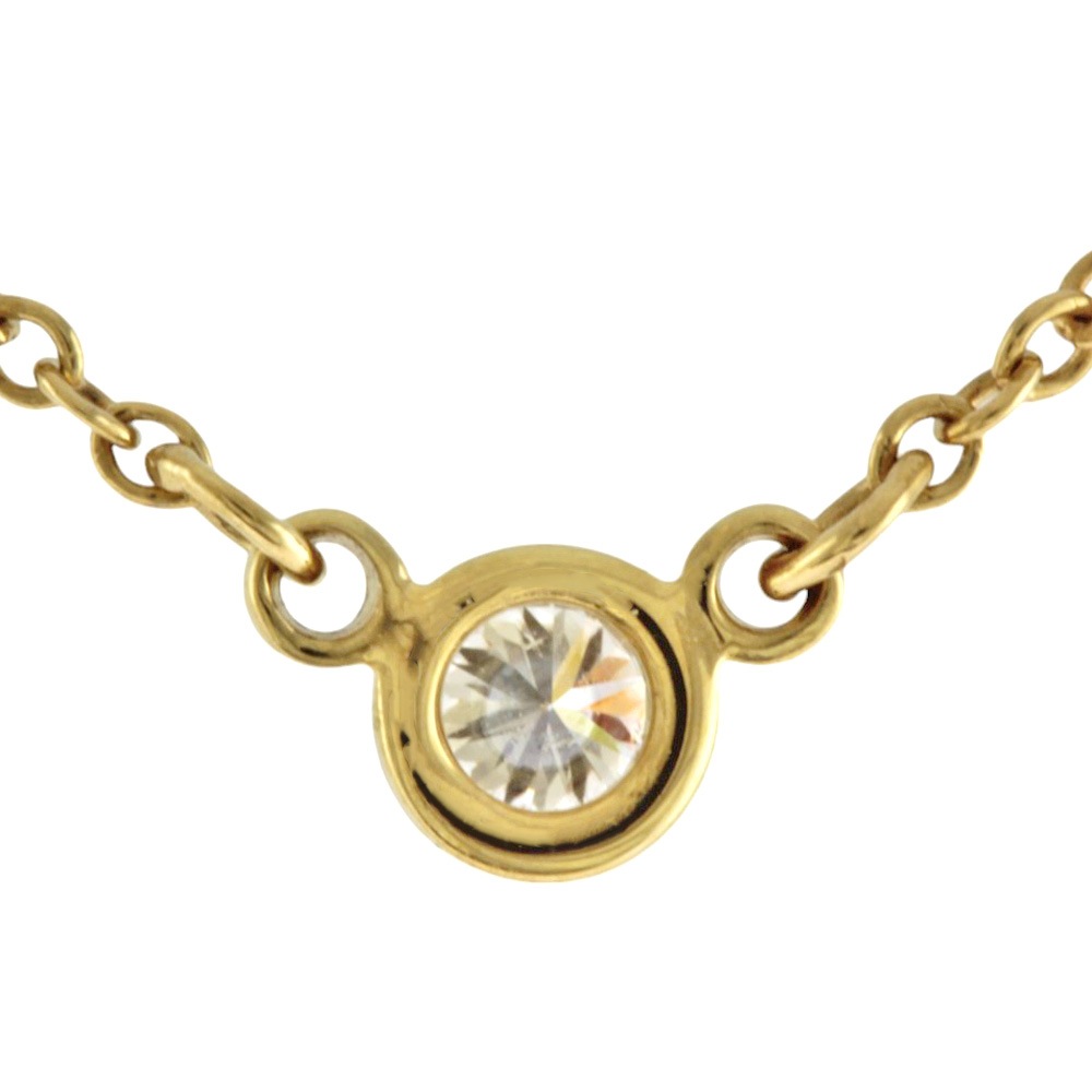 ティファニー バイザヤード 約0.05ct ネックレス 18金 K18イエローゴールド ダイヤモンド TIFFANY&Co. 中古 美品 ティファニー バイザヤード 約0.05ct ネックレス 18金 K18イエローゴールド ダイヤモンド TIFFANY&Co. 中古 美品