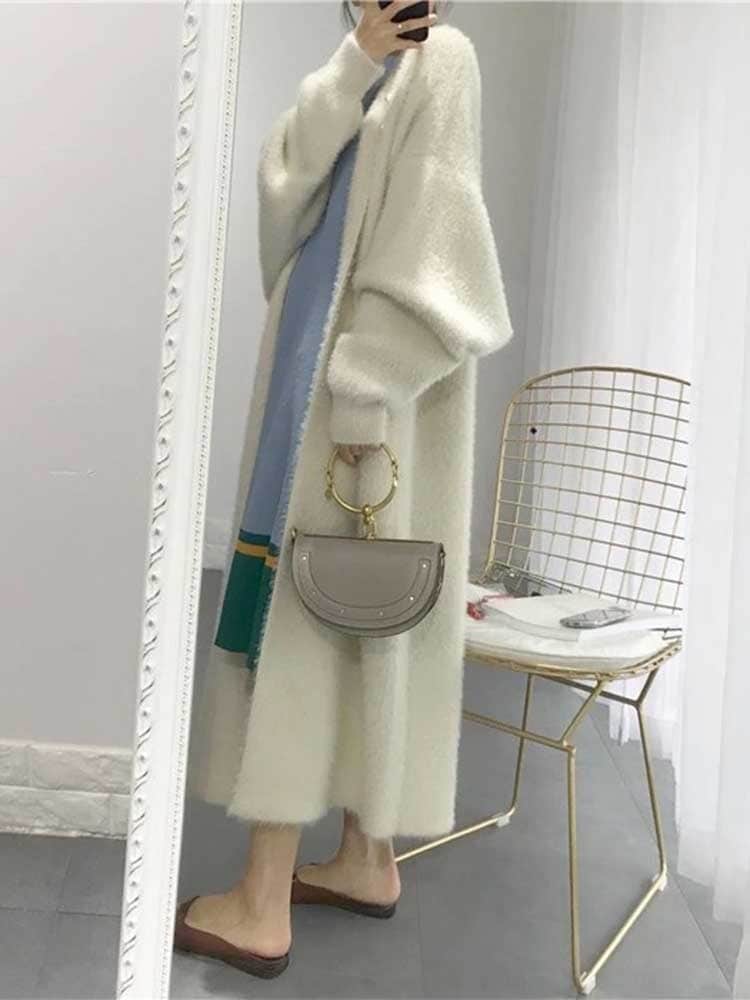 レディースコート ロング丈 フェイクファー ボリューム袖 l アウター 上着 羽織もの ゆったり 防寒 暖かい 冬 大人可愛い きれいめ シンプル カジュアル 大人 おしゃれ お洒落 大人女子 ル