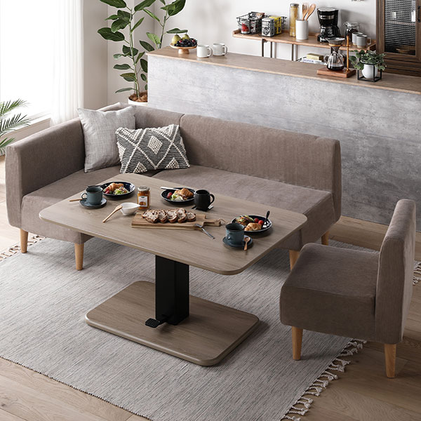 日本製 ダイニングソファ 単品 1人掛け アッシュグレー ブラウン脚 ポケットコイル ソファ コンパクトソファ