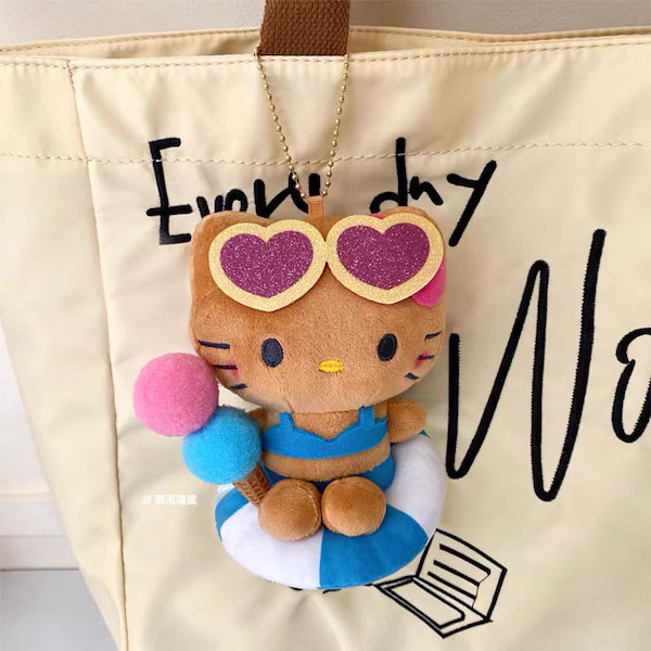 ハローキティ ぬいぐるみ＆ストラップセット Qoo10] 【3日で出荷】短納期 かわいいキャラクタ