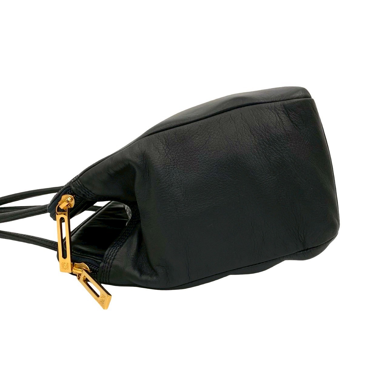 ヴィンテージ アナグラム ロゴハンドバッグ レザー ネイビー 18246