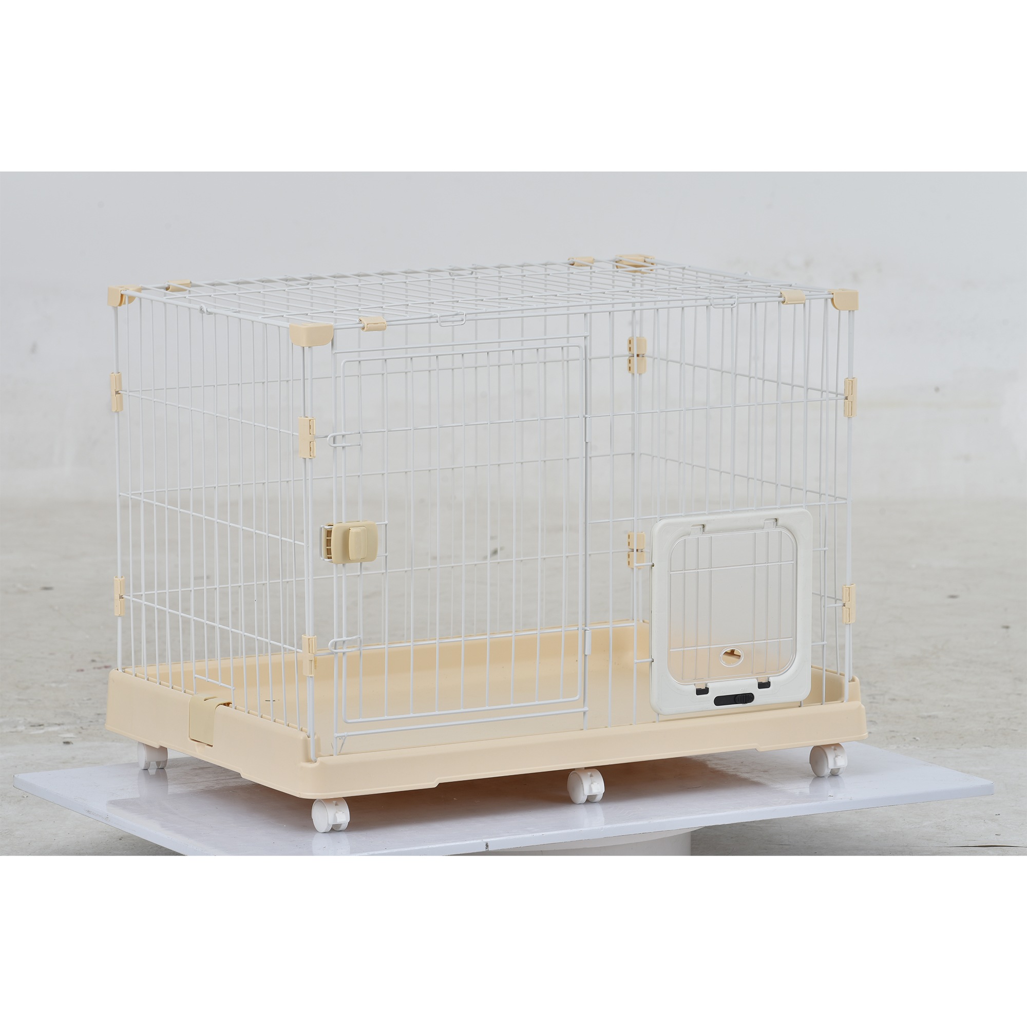 【安心保証】猫 ケージ 収納型 キャットケージ 2段 1段2段可能 キャスター付 キャットハウス 【ベージュ】 【安心保証】猫 ケージ 収納型 キャットケージ 2段 1段2段可能 キャスター付 キャットハウス 【ベージュ】