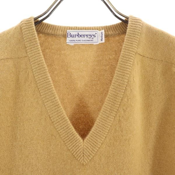 BURBERRY ベージュ Vネックニット vネック Burberry(バーバリー) ニット・セーター(レディース