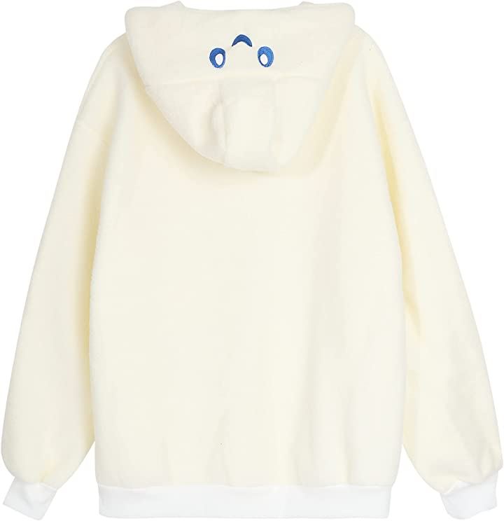 かわいい パーカー もこもこ XXL( ホワイト, 2XL)