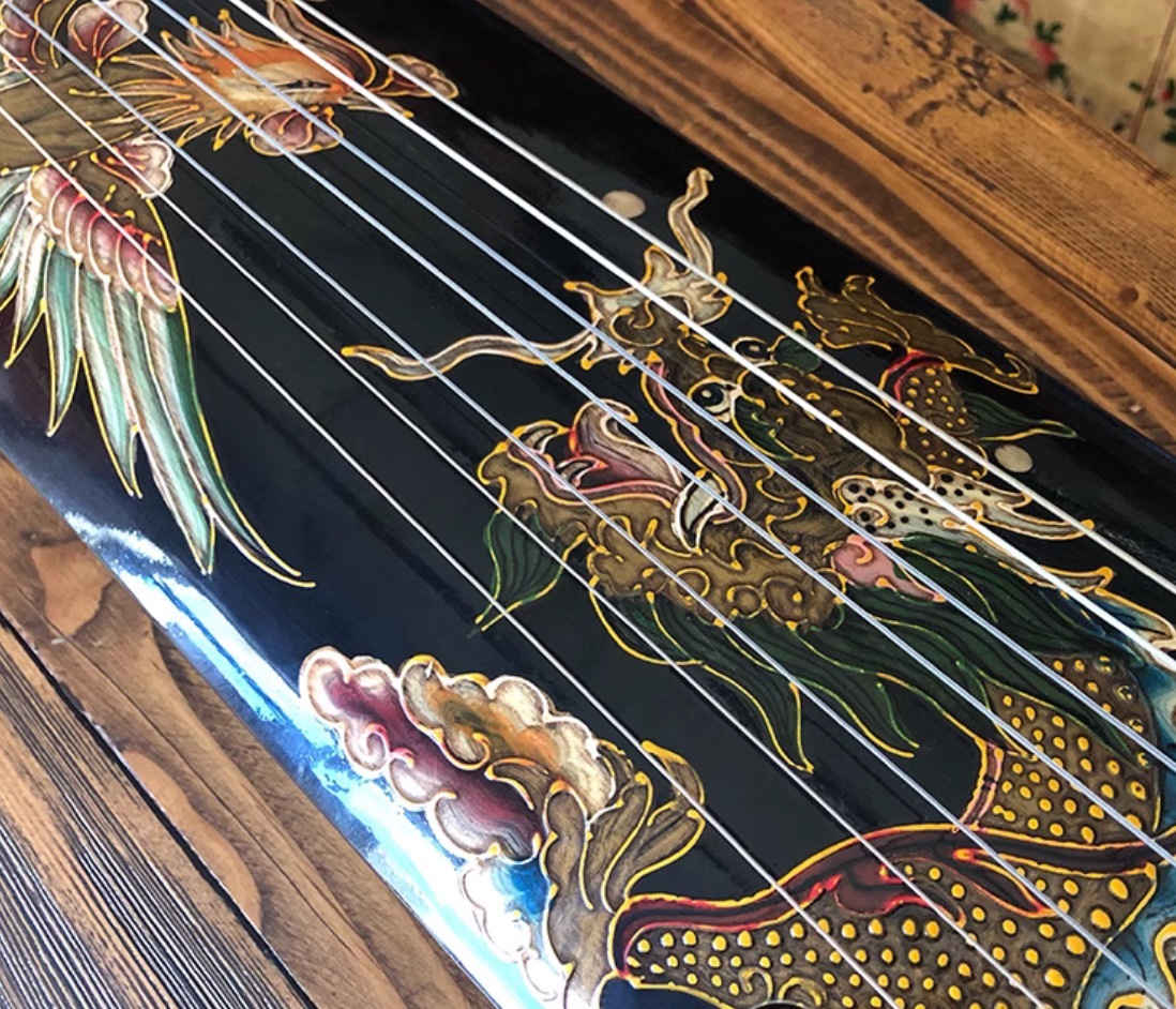 古琴 中国絵画 伏羲 7弦弦楽器 古琴 中国絵画 伏羲 7弦弦楽器