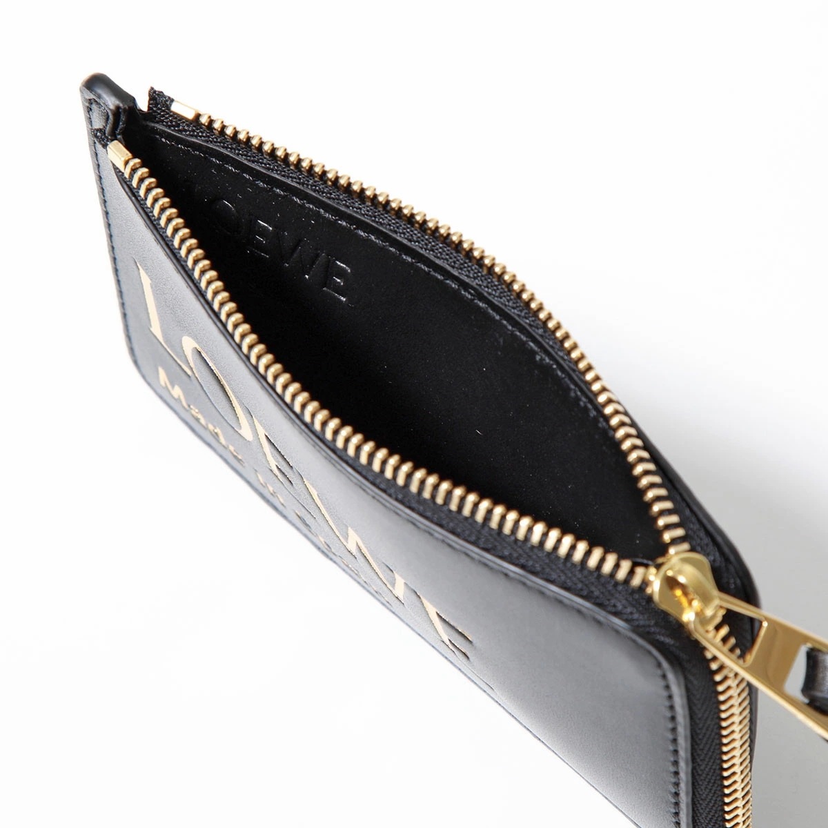 LOEWE ロエベ フラグメントケース CLE0Z40X01 レディース レザー コインケース カードケース パスケース エンボスロゴ 1100/BLACK