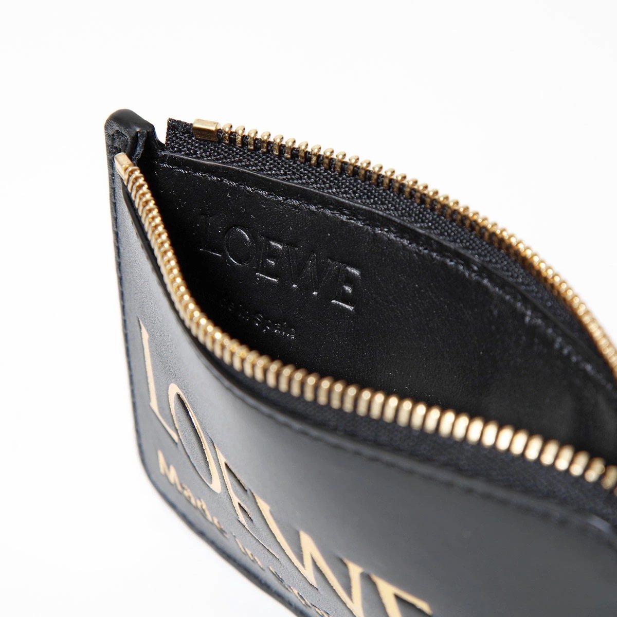 LOEWE ロエベ フラグメントケース CLE0Z40X01 レディース レザー コインケース カードケース パスケース エンボスロゴ 1100/BLACK