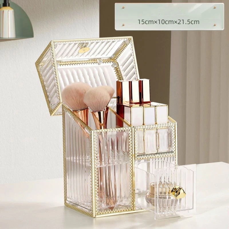 大容量メイクアップオーガナイザーボックス,アクリル化粧ジュエリー,口紅,ブラシ収納ホルダー,スキンケア,イヤリング,時計,家庭用ラック