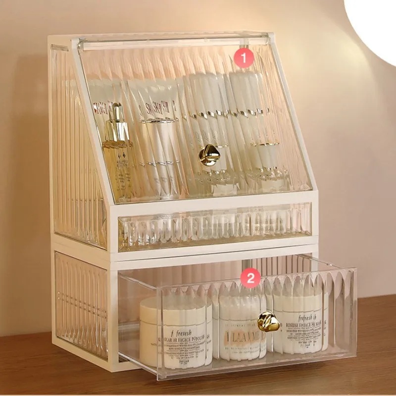 大容量メイクアップオーガナイザーボックス,アクリル化粧ジュエリー,口紅,ブラシ収納ホルダー,スキンケア,イヤリング,時計,家庭用ラック