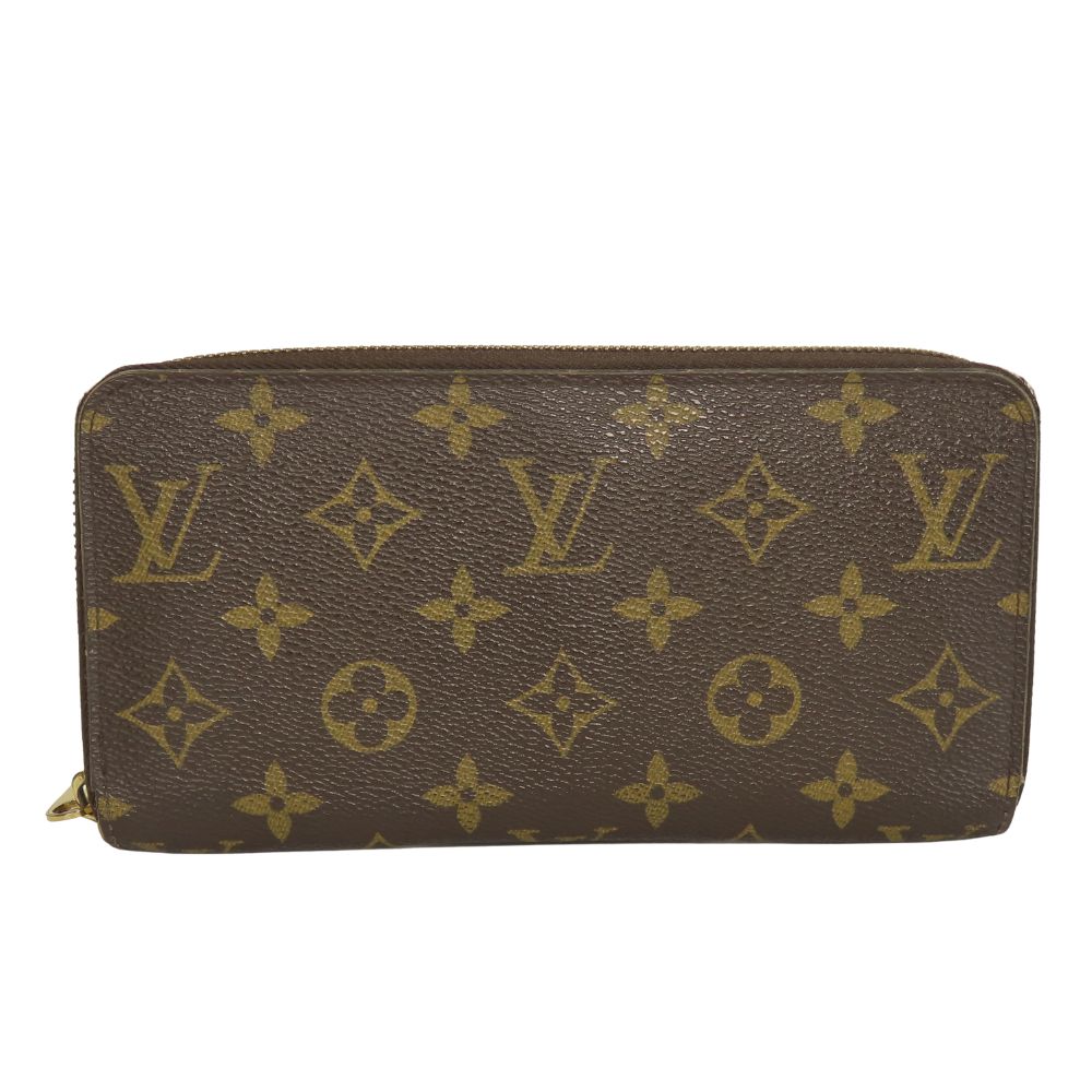 中古 長財布 ジッピーウォレット M60017 モノグラム ブラウン ゴールド金具 普段使い 小物 ラウンドファスナー レディース 女性