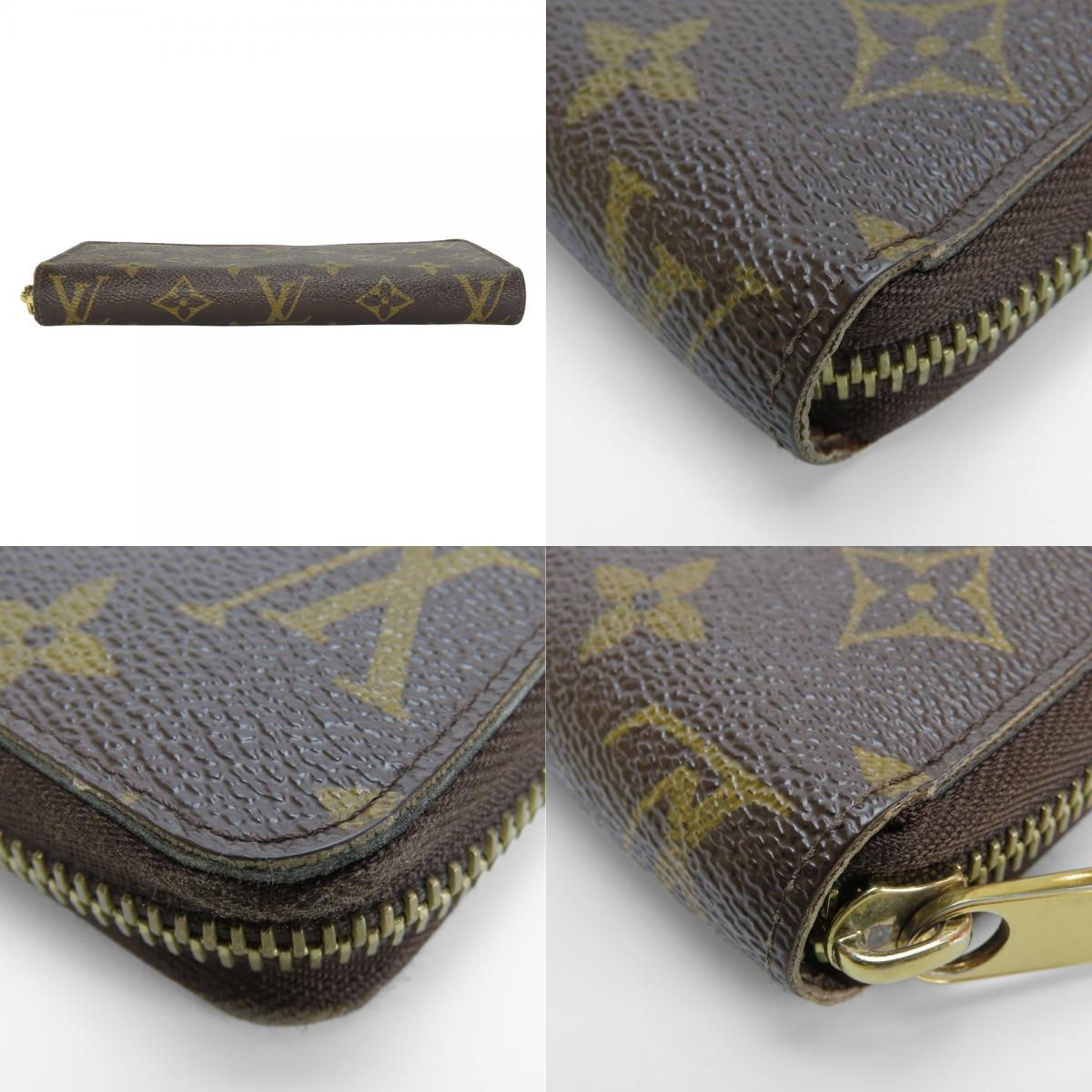 中古 長財布 ジッピーウォレット M60017 モノグラム ブラウン ゴールド金具 普段使い 小物 ラウンドファスナー レディース 女性