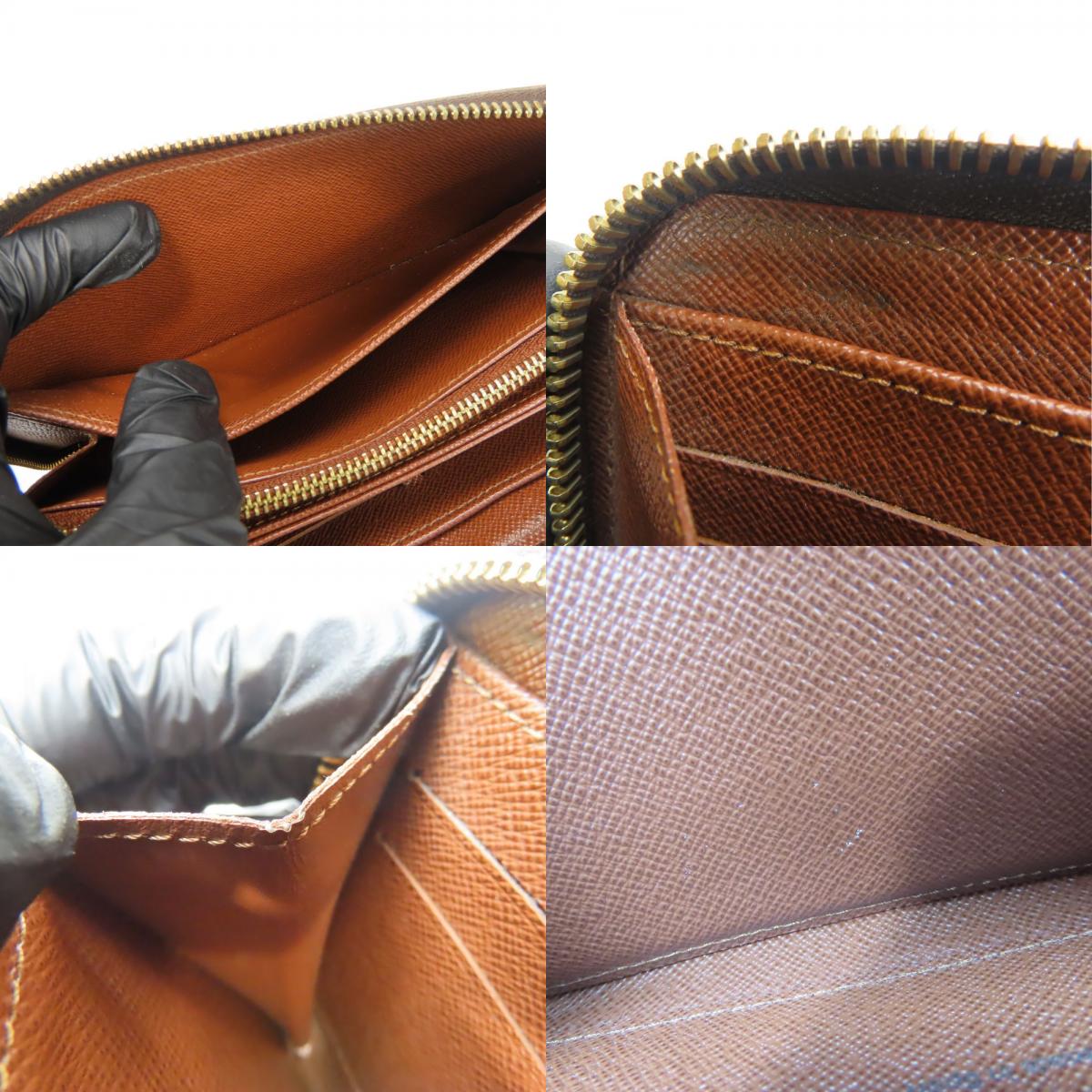 中古 長財布 ジッピーウォレット M60017 モノグラム ブラウン ゴールド金具 普段使い 小物 ラウンドファスナー レディース 女性