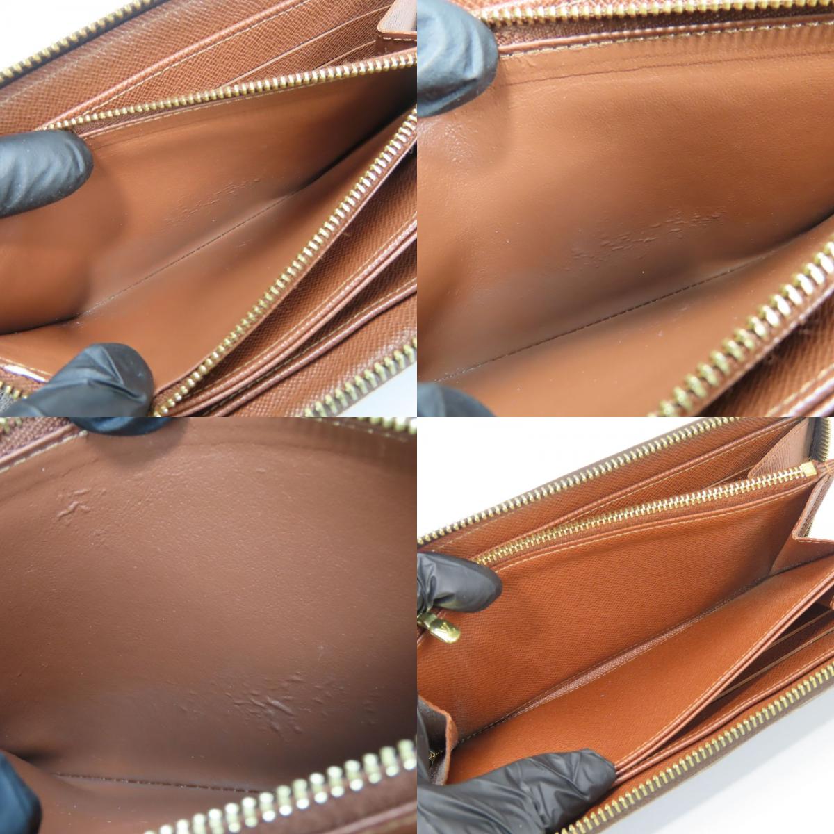 中古 長財布 ジッピーウォレット M60017 モノグラム ブラウン ゴールド金具 普段使い 小物 ラウンドファスナー レディース 女性