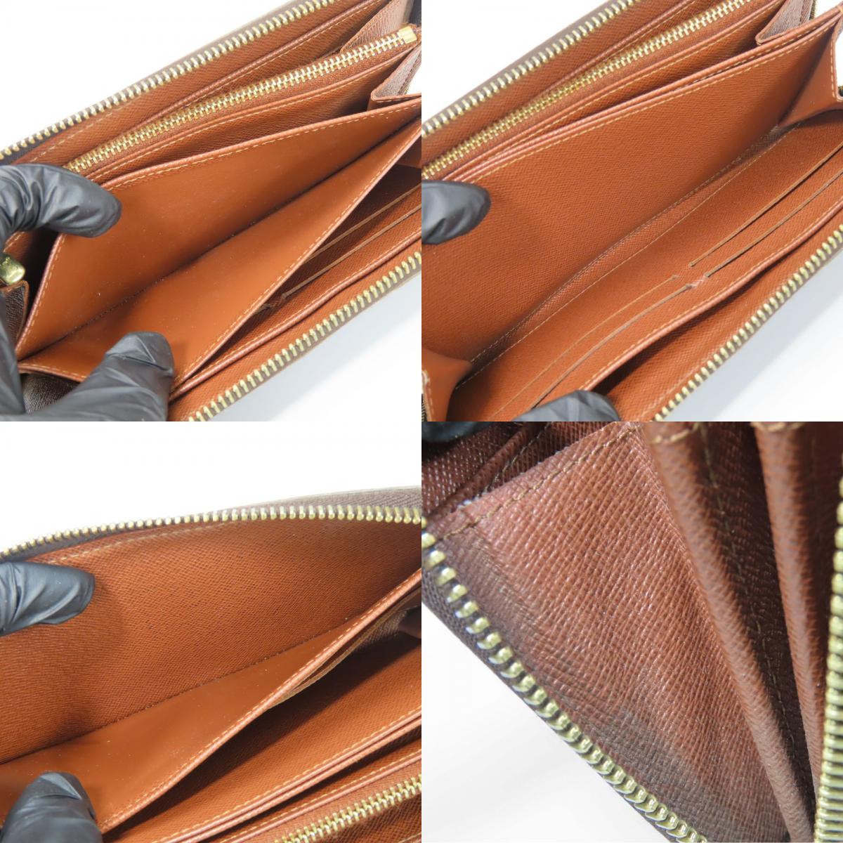 中古 長財布 ジッピーウォレット M60017 モノグラム ブラウン ゴールド金具 普段使い 小物 ラウンドファスナー レディース 女性