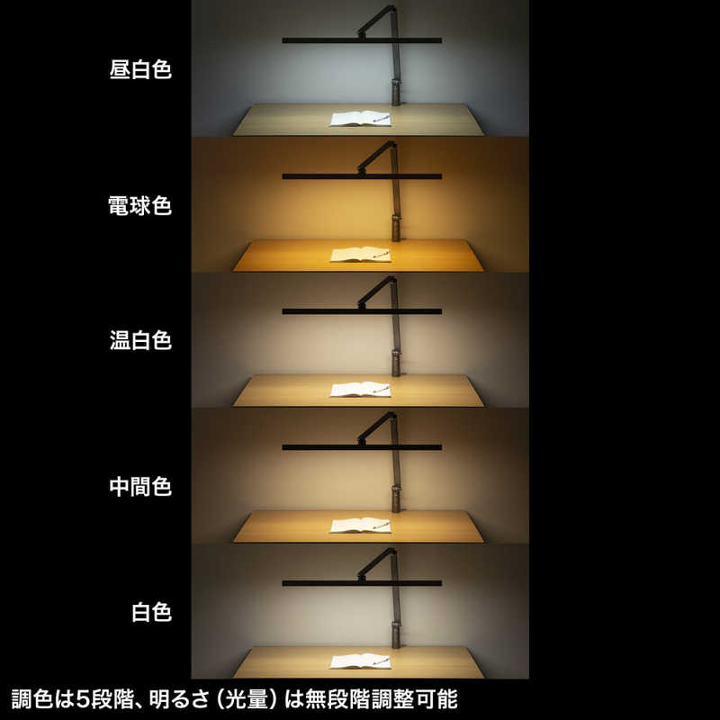 サンワサプライ　クランプ固定式LEDデスクライト　LED-DESK2GM