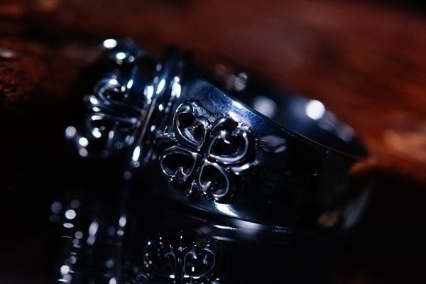 ブラッククオーツ&ダブルフレア シルバーリング ブラッククオーツ&ダブルフレア シルバーリング